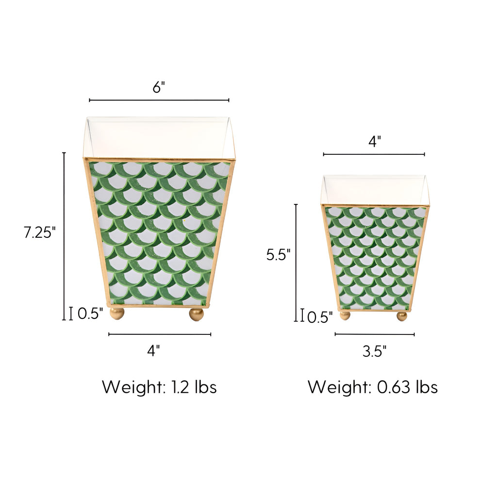 Scales Enameled Square Cachepot Planter