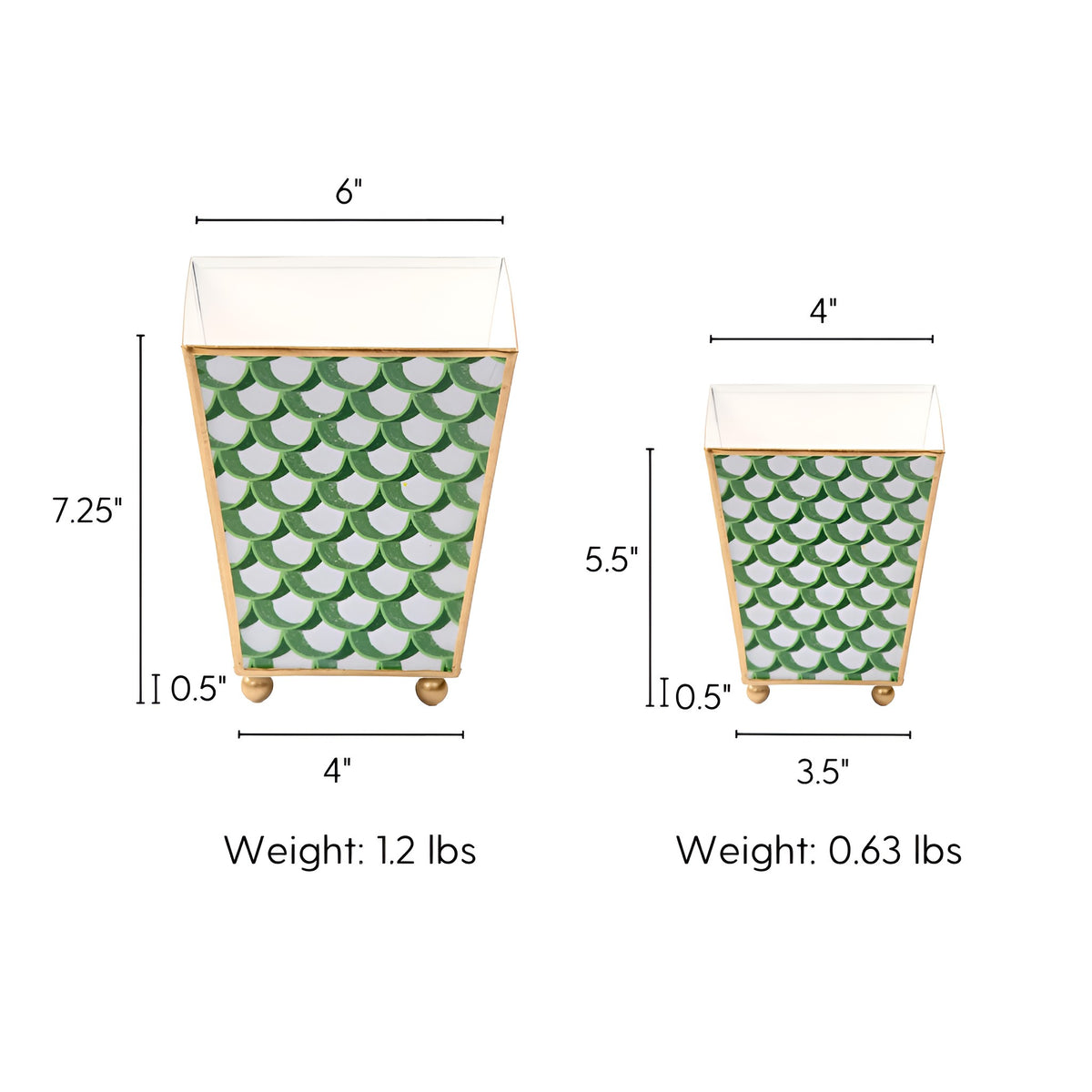 Scales Enameled Square Cachepot Planter