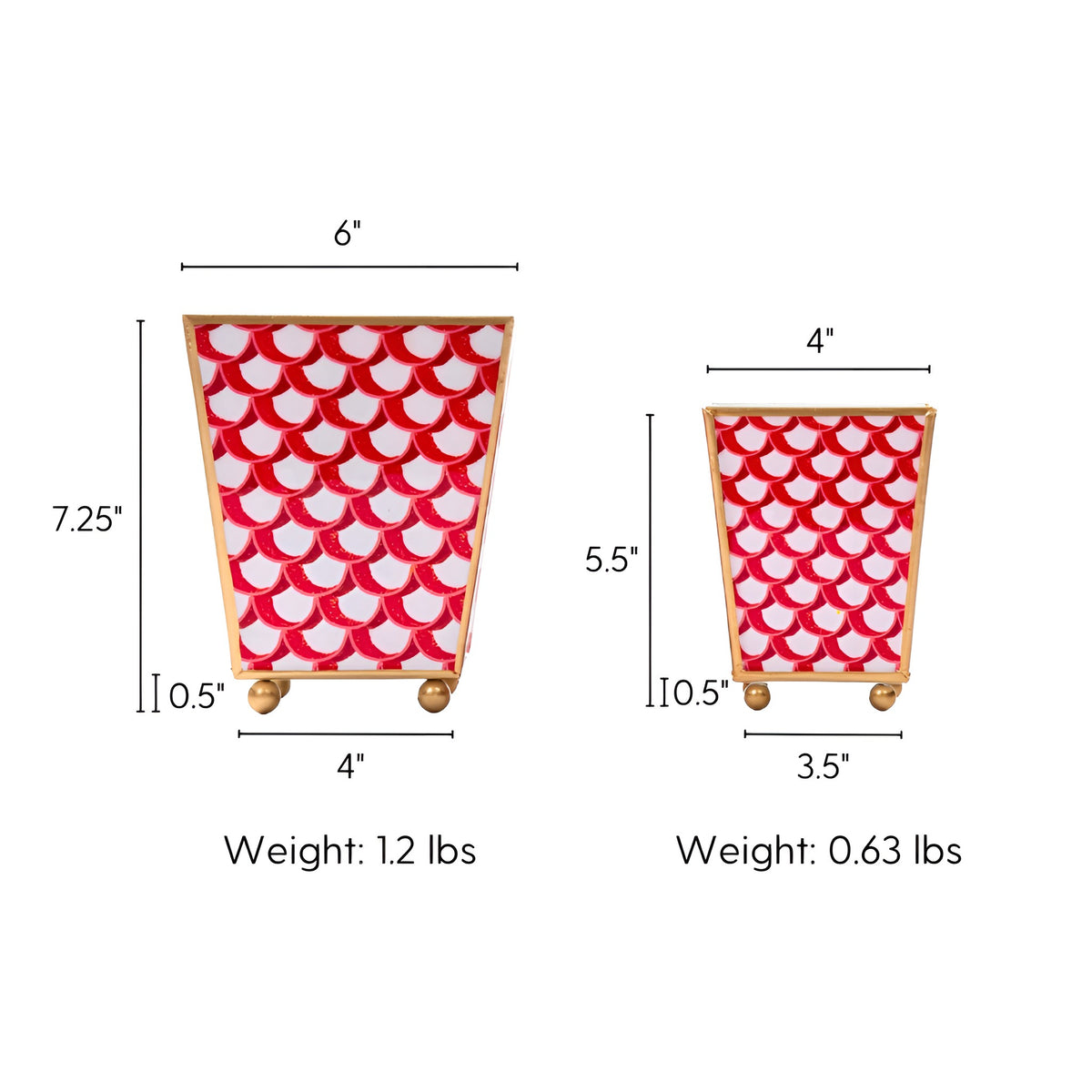 Scales Enameled Square Cachepot Planter