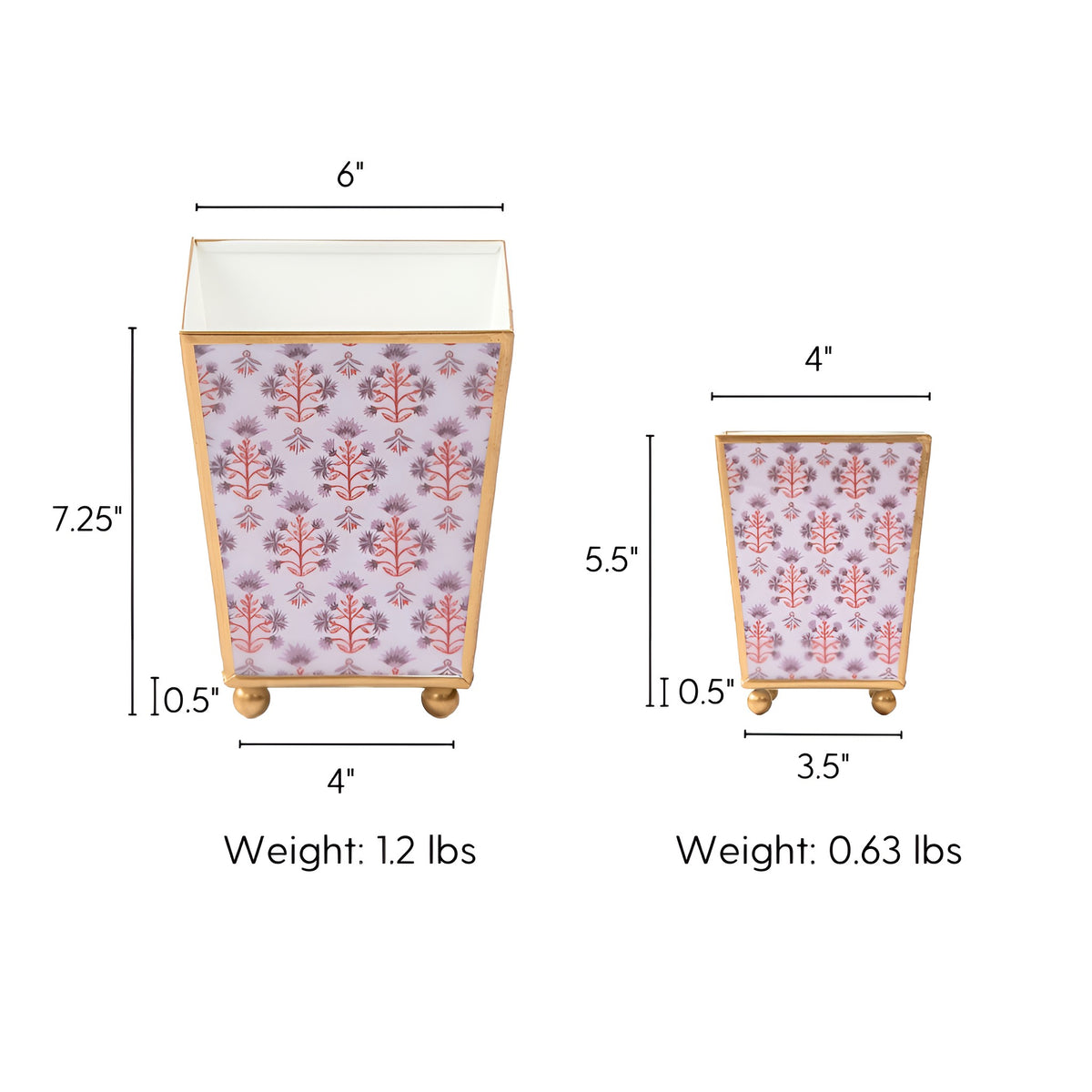 Penny Enameled Square Cachepot Planter