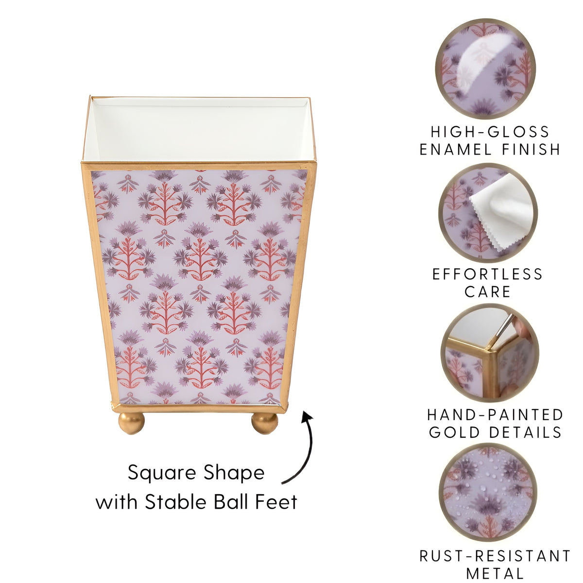 Penny Enameled Square Cachepot Planter