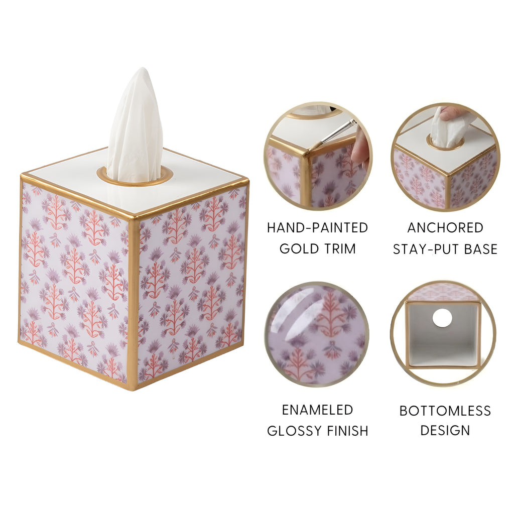 Penny Enameled Tissue Box Cover