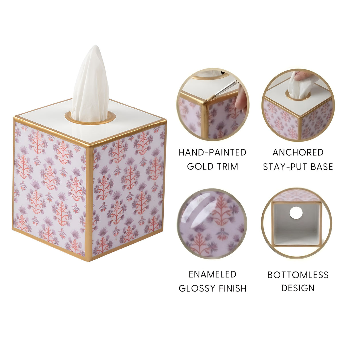 Penny Enameled Tissue Box Cover