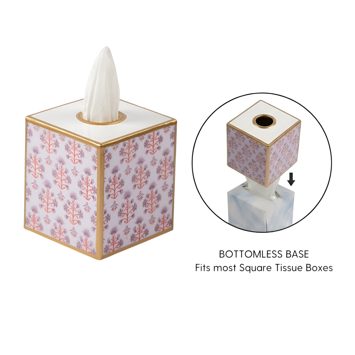 Penny Enameled Tissue Box Cover