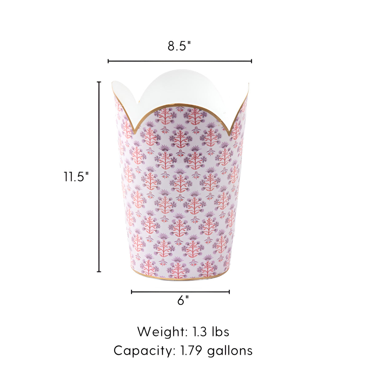 Penny Enameled Tulip Wastebasket