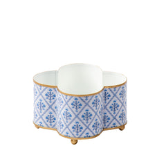 Marigold Lattice Enameled Quatrefoil Cachepot Planter - Avail 08/24