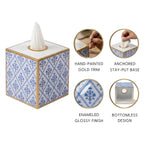 Marigold Lattice Enameled Tissue Box Cover