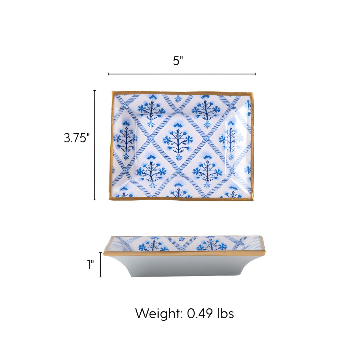 Marigold Lattice Enameled Landry Jewelry Tray