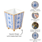 Pomegranate Enameled Square Cachepot Planter