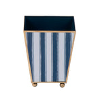 Brush Stripe Enameled Square Cachepot Planter - Avail 09/21