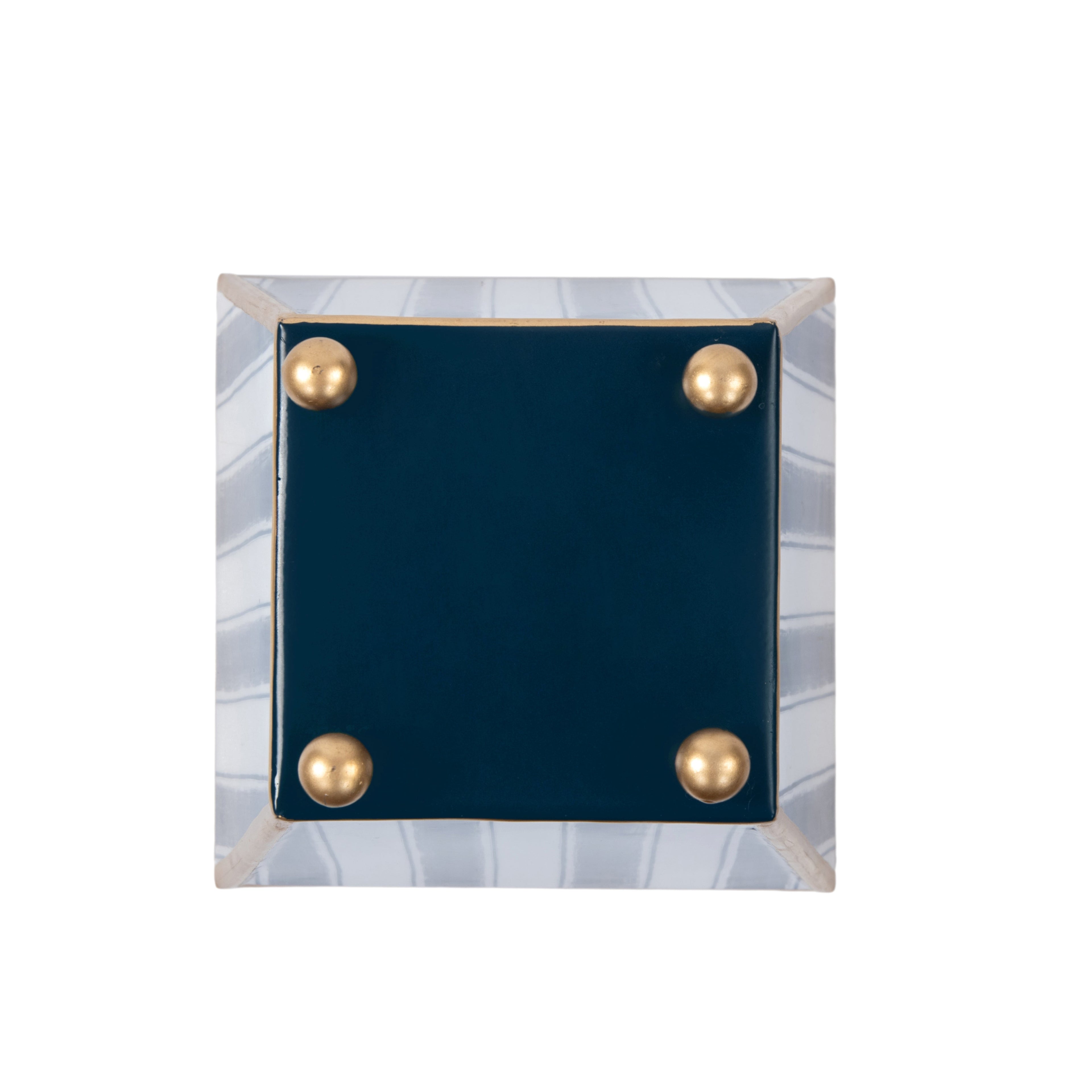Brush Stripe Enameled Square Cachepot Planter - Avail 09/21
