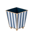 Brush Stripe Enameled Square Cachepot Planter - Avail 09/21