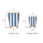 Brush Stripe Enameled Square Cachepot Planter
