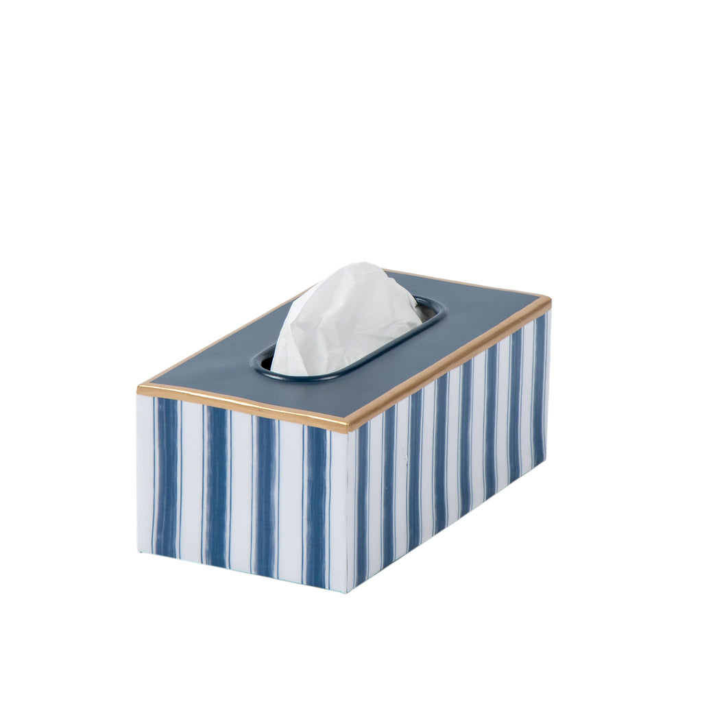 Brush Stripe Enameled Rectangular Tissue Box Cover - Avail 09/21