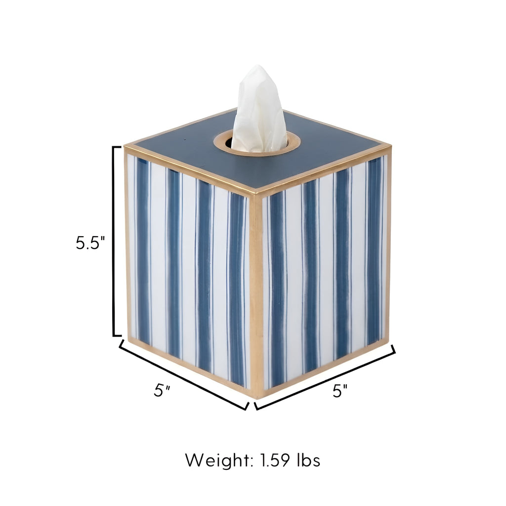 Brush Stripe Enameled Tissue Box Cover - Avail 10/01
