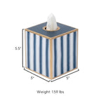 Brush Stripe Enameled Tissue Box Cover - Avail 10/01