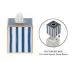 Brush Stripe Enameled Tissue Box Cover - Avail 10/01