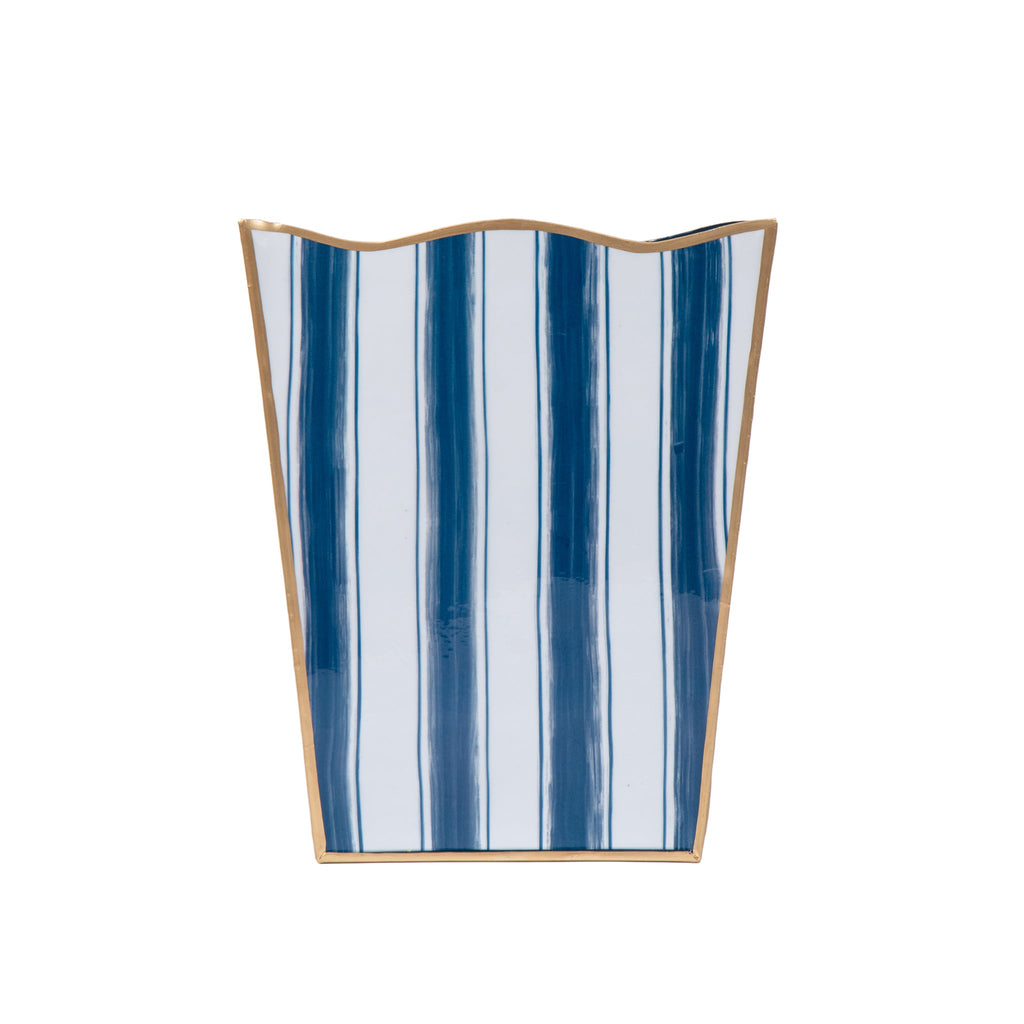 Brush Stripe Rectangular Classic Wastebasket - Avail 09/21