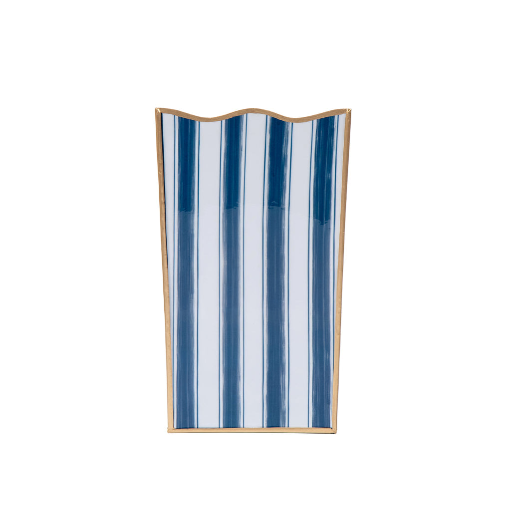 Brush Stripe Rectangular Classic Wastebasket - Avail 09/21