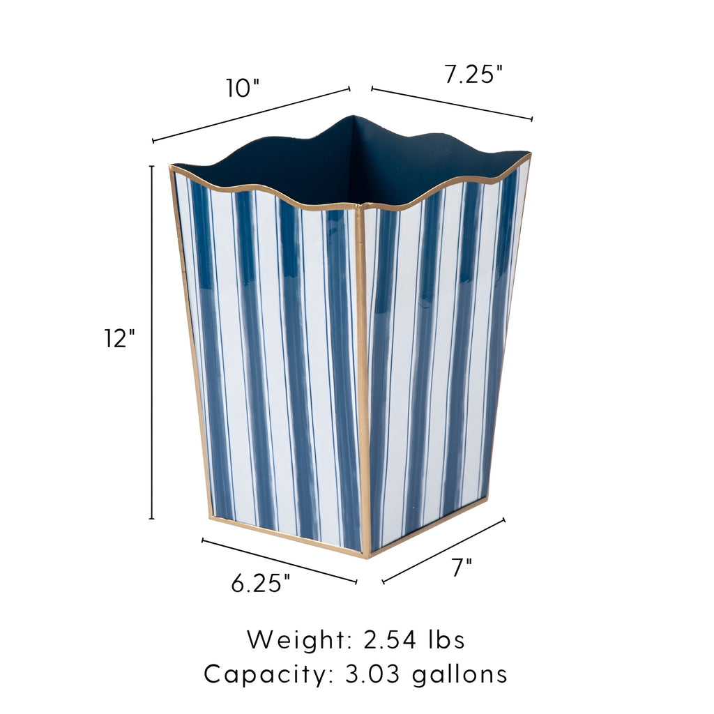 Brush Stripe Rectangular Classic Wastebasket - Avail 10/01