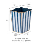 Brush Stripe Rectangular Classic Wastebasket - Avail 10/01