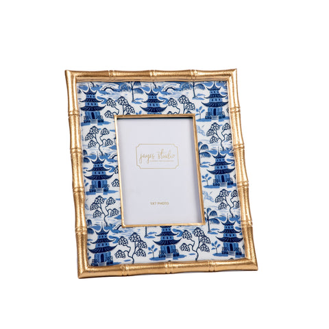 Kyoto Pagoda Chang Mai Photo Frame - White & Blue