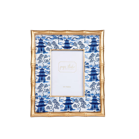 Kyoto Pagoda Chang Mai Photo Frame - White & Blue