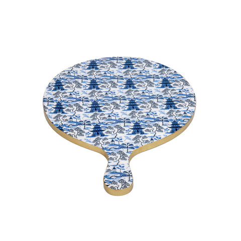 Kyoto Pagoda Charcuterie Board - White & Blue - Avail 11/11