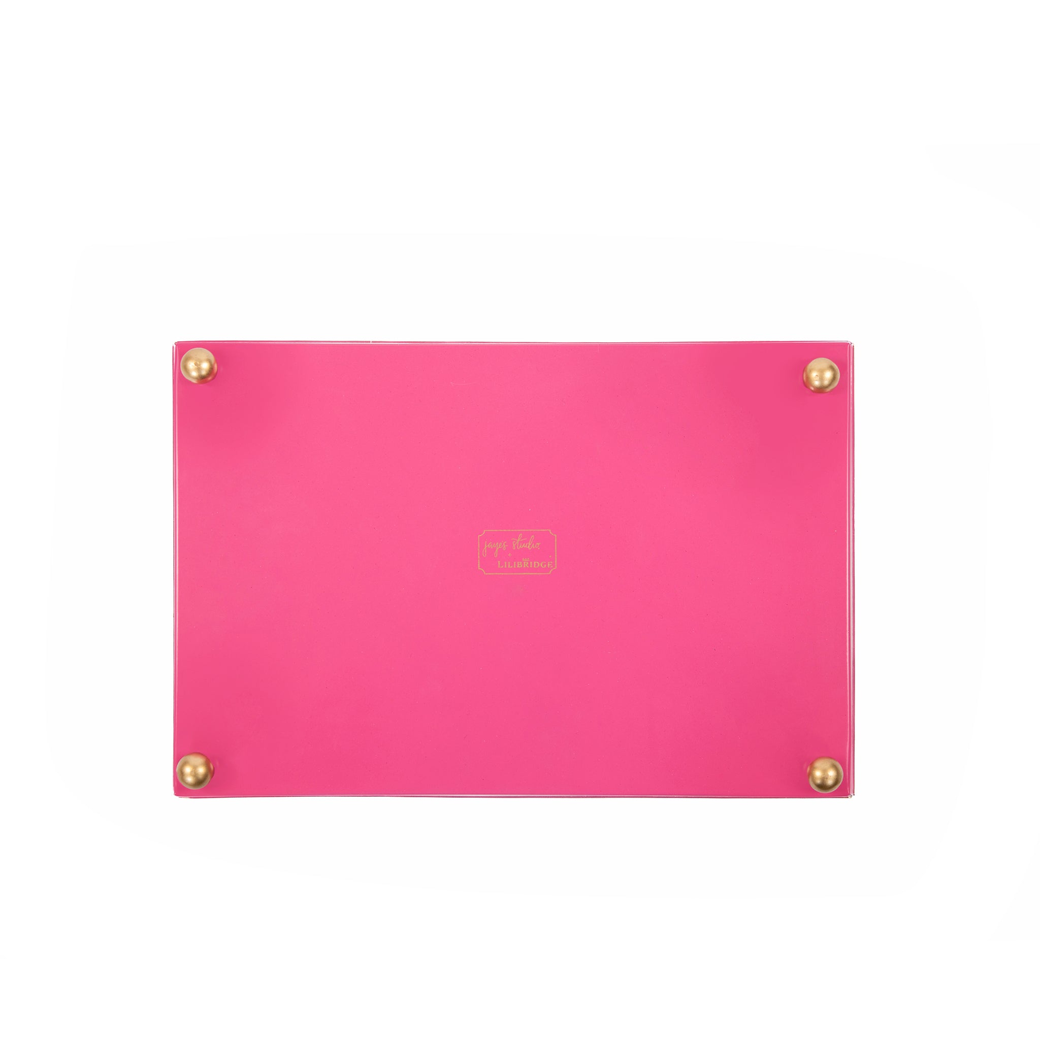 Kyoto Pagoda Enameled Oliver Tray 8x12 - White & Pink - Avail 02/21