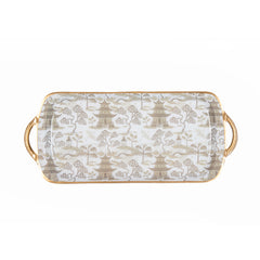 Kyoto Pagoda Taupe Platter for Serving, Entertaining, Dinnerware
