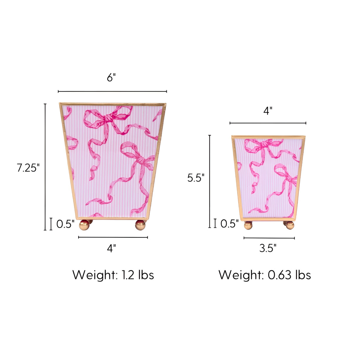 Ribbons of Hope Enameled Square Cachepot Planter