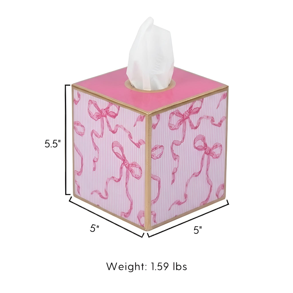 Ribbons of Hope Enameled Tissue Box Cover
