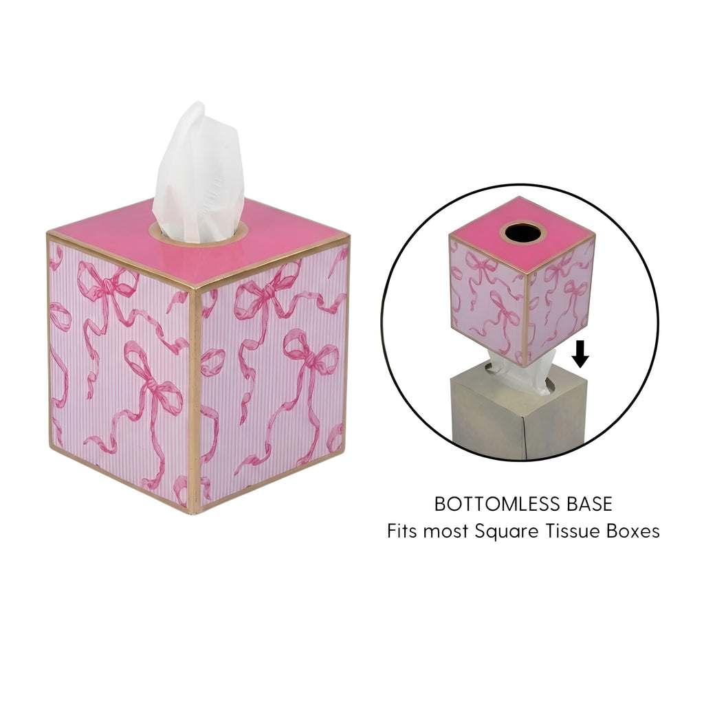Ribbons of Hope Enameled Tissue Box Cover