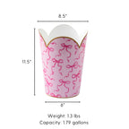 Ribbons of Hope Enameled Tulip Wastebasket