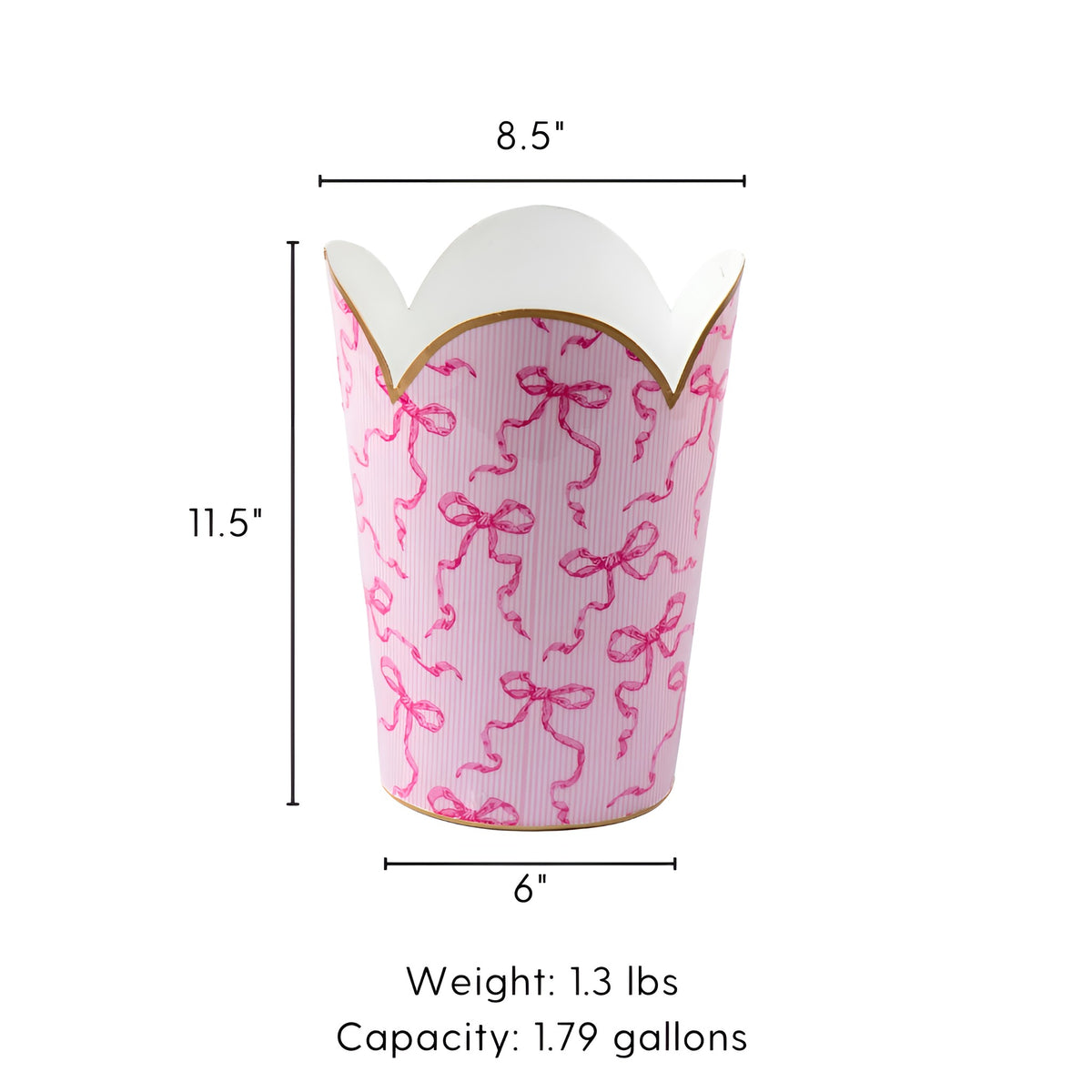 Ribbons of Hope Enameled Tulip Wastebasket