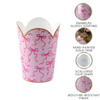 Ribbons of Hope Enameled Tulip Wastebasket