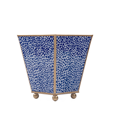 AS-IS - Shagreen Enameled Square Cachepot Planter 6