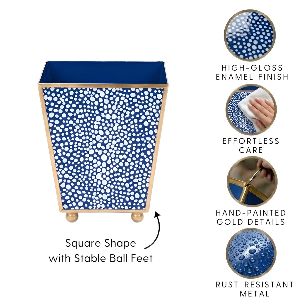 Shagreen Enameled Square Cachepot Planter