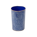 Shagreen Enameled Oval Wastebasket - Avail 09/21
