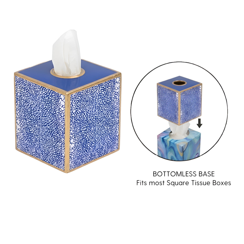 Shagreen Enameled Tissue Box Cover - Avail 10/16