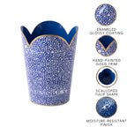Shagreen Enameled Tulip Wastebasket