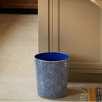Shagreen Enameled Oval Wastebasket - Avail 10/01