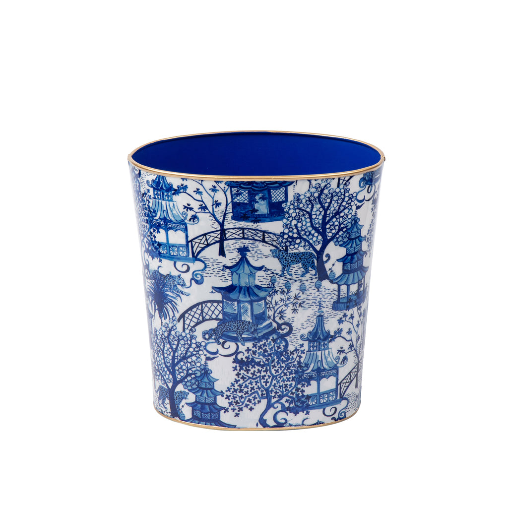 Garden Party Enameled Large Oval Wastebasket - Avail 09/21