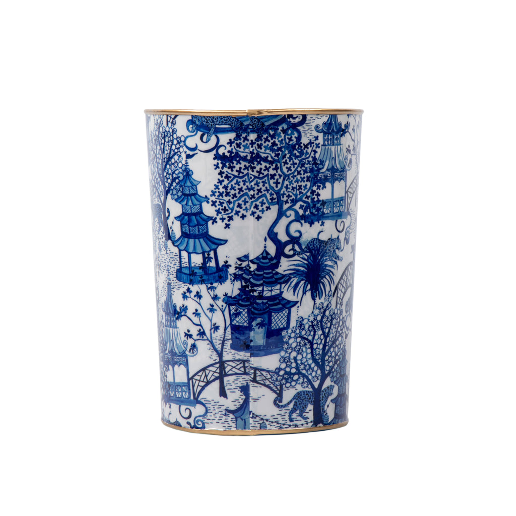 Garden Party Enameled Large Oval Wastebasket - Avail 09/21