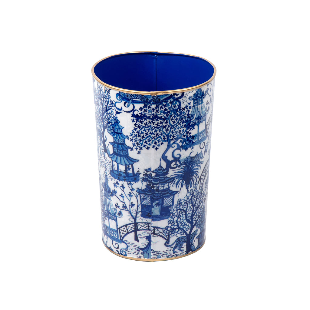 Garden Party Enameled Large Oval Wastebasket - Avail 09/21
