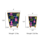 Garden Party Enameled Square Cachepot Planter