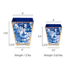 Garden Party Enameled Square Cachepot Planter