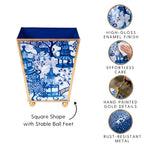 Garden Party Enameled Square Cachepot Planter