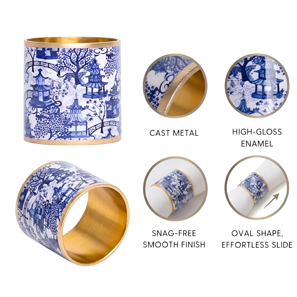 Garden Party Enameled Napkin Ring (4pk)