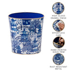 Garden Party Enameled Large Oval Wastebasket - Avail 10/01